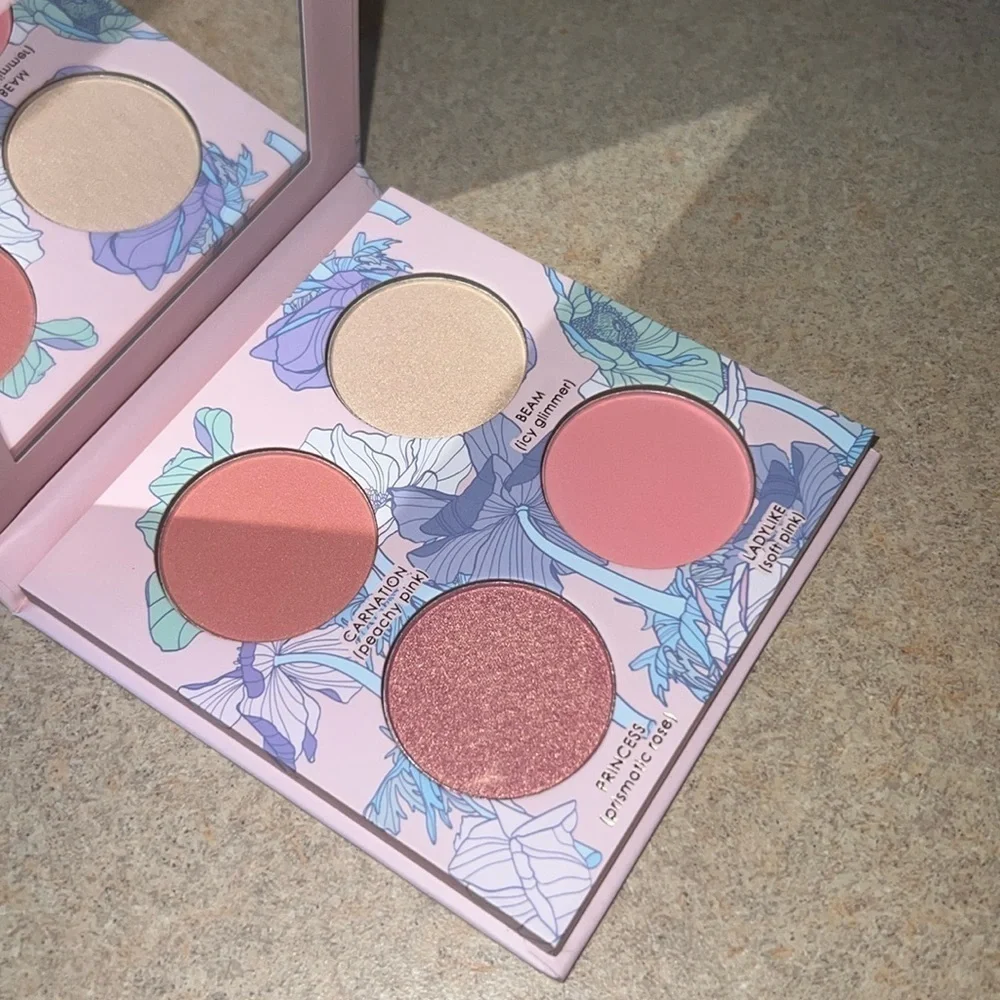 Seraphine Botanicals Geranium + Glow Blush & Highlight‎ Palette NEW -Heliopink